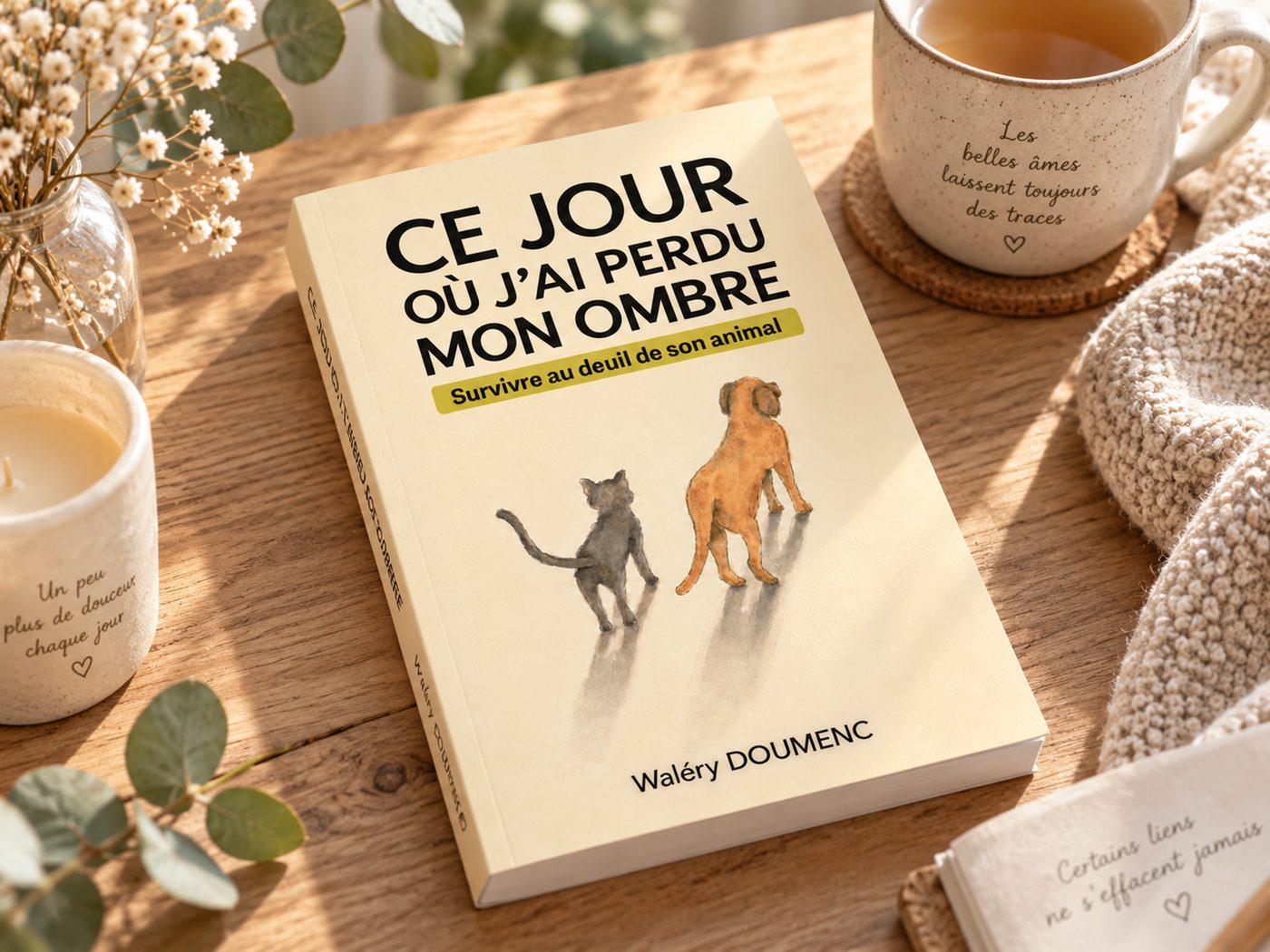 Le livre « Ce jour où j'ai perdu mon ombre » de Waléry Doumenc, posé sur une table en bois